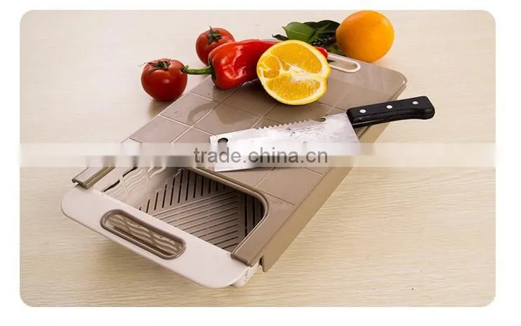 Multifunction Kitchen PP Plastic cutting Board With Drawer