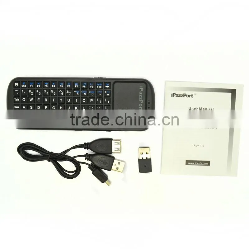2 in 1 2.4G IR Rii wireless keyboard Mini universal remote & mini wireless keyboard with Touchpad and Built in IR Remote