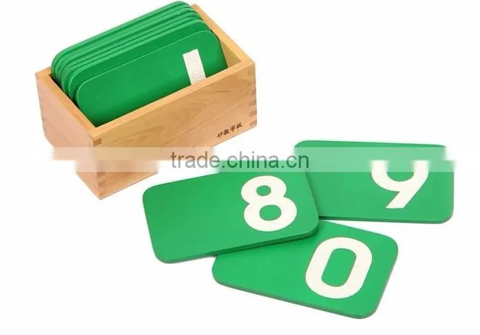 High quality Wooden educational toys children montessori set digital learning board Math Sandpaper Number with Box