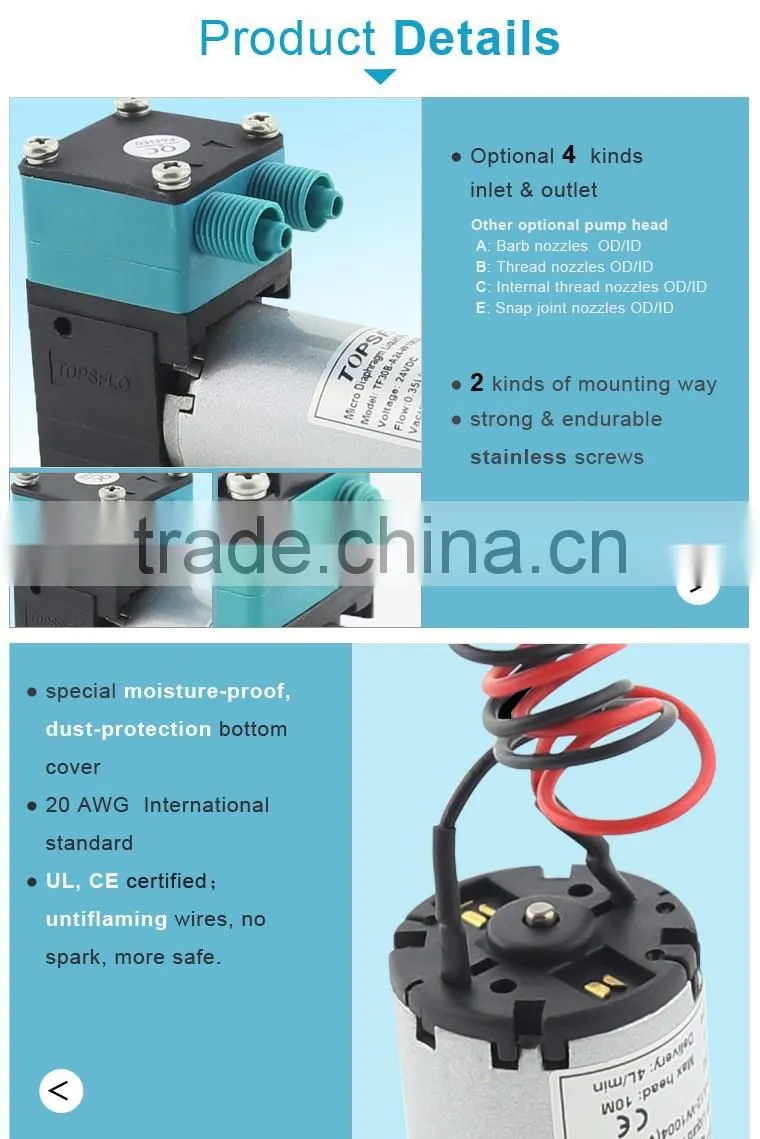 12V 24V DC Micro Diaphragm foam generation system pump for Aircraft cleaning and detailing