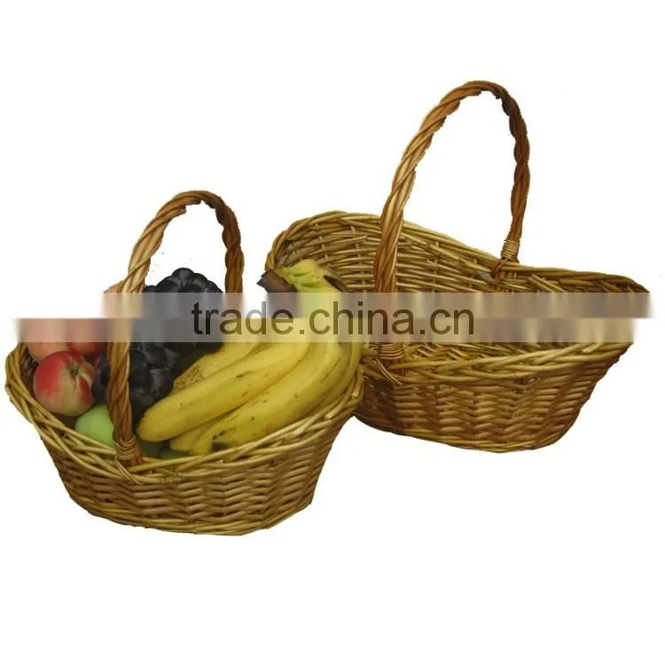 S&D willow wicker gift basket, fruit basket, hanging gift basket