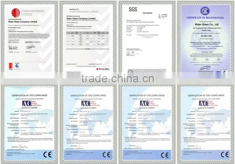 3-19mm CCC/EN12150/AS/NZS2208:1996 Bulletproof Glass Price