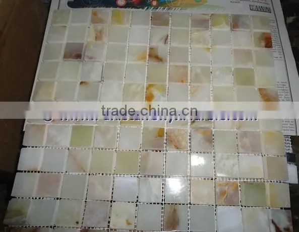 NEW PRICE LIGHT GREEN ONYX MOSAIC TILES COLLECTIONS