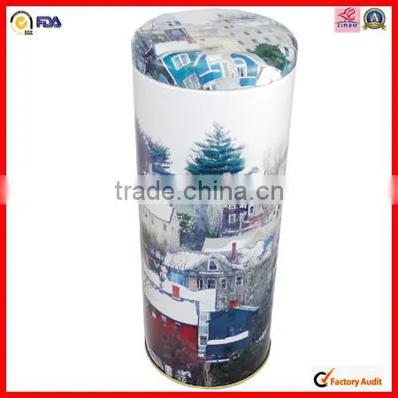 tea tin metal decorative round tin boxes with lids