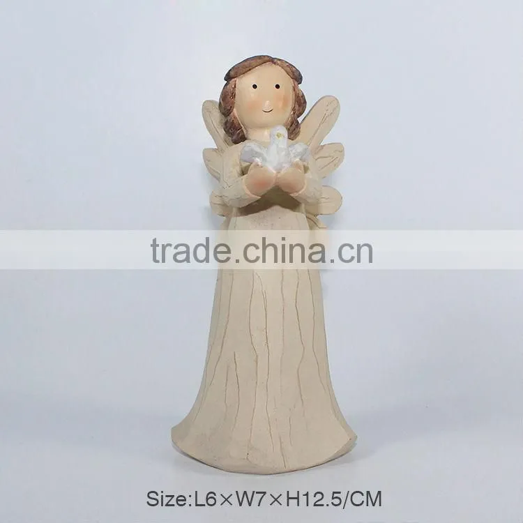 Resin praying mini girl statue