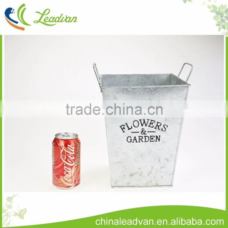 display 5 gallon antique home decorative tin zinc galvanized flower buckets tall