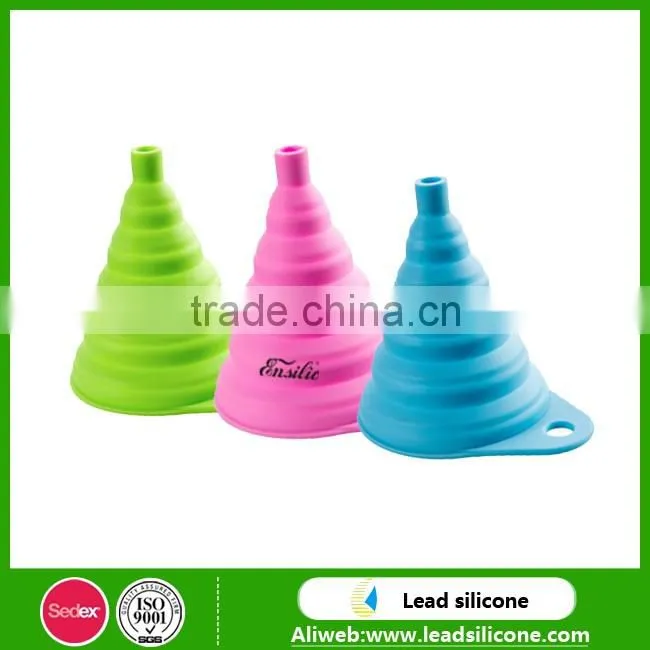 Wholesale Kitchenware Foldable Silicone Funnel,Collapsible Silicone Funnel