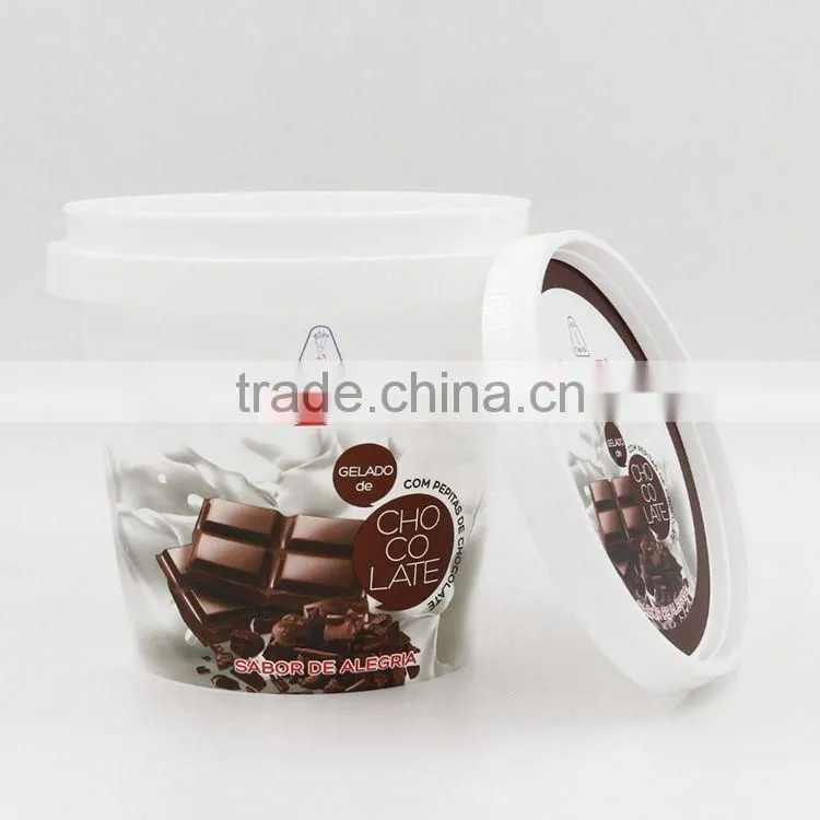Food grade ice cream tub suppliers,ice cream tubs individual,in mould labelling ice cream tub packaging