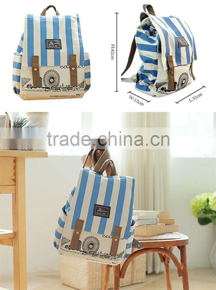Hot Sell Unisex Fashionable Canvas Zip Bohemia Boho Style Backpack School College Bag for Teenages