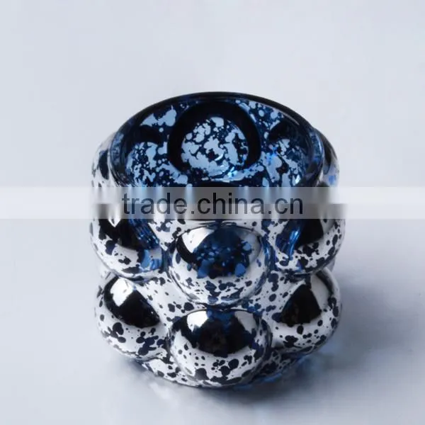 2014 fasion electric gold tall glass candle holder