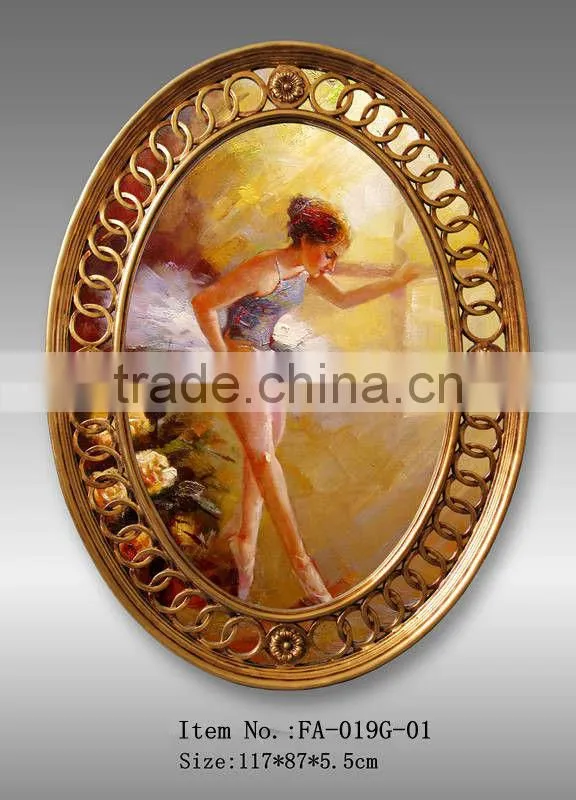 Antique framed oil painting,women portrait oil painting
