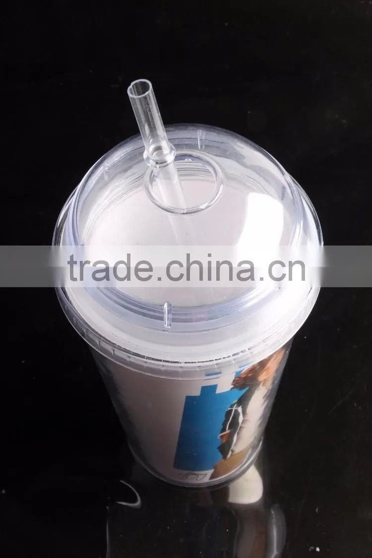 Resusable PS Clear Plastic Cup with dome lids For juice