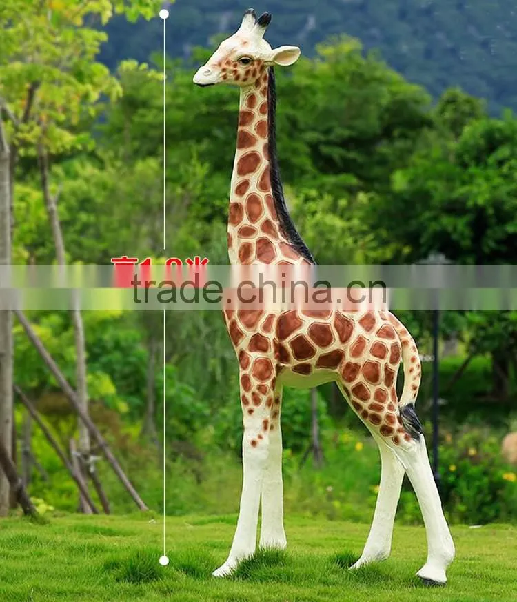 Cute resin life size giraffe statue for sale