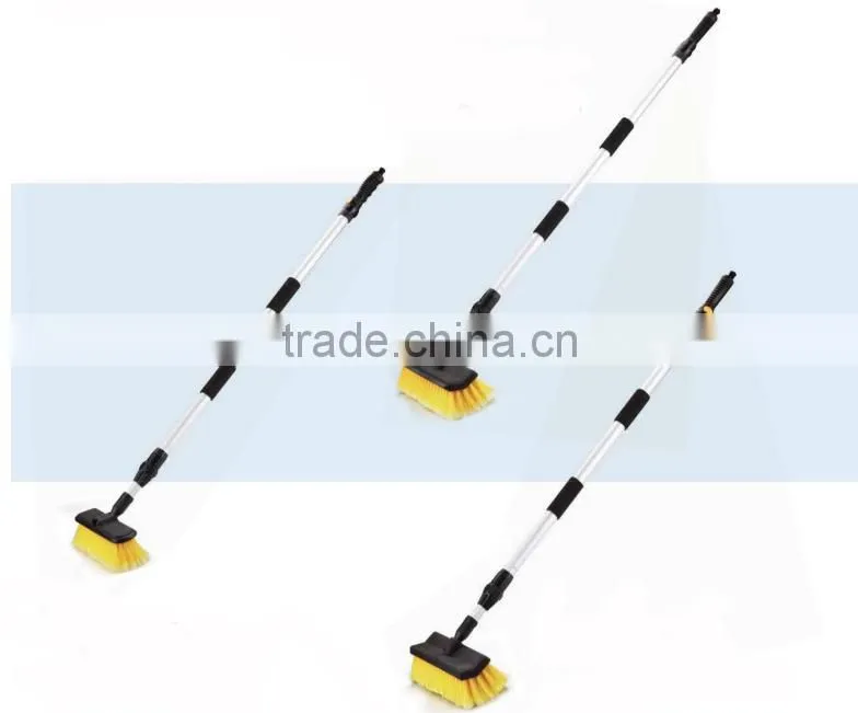 Microfiber Soft Bristle Telescopic Car Wheel Wash Dust Detailing Cleaning Brush Flow Through Brush Series
