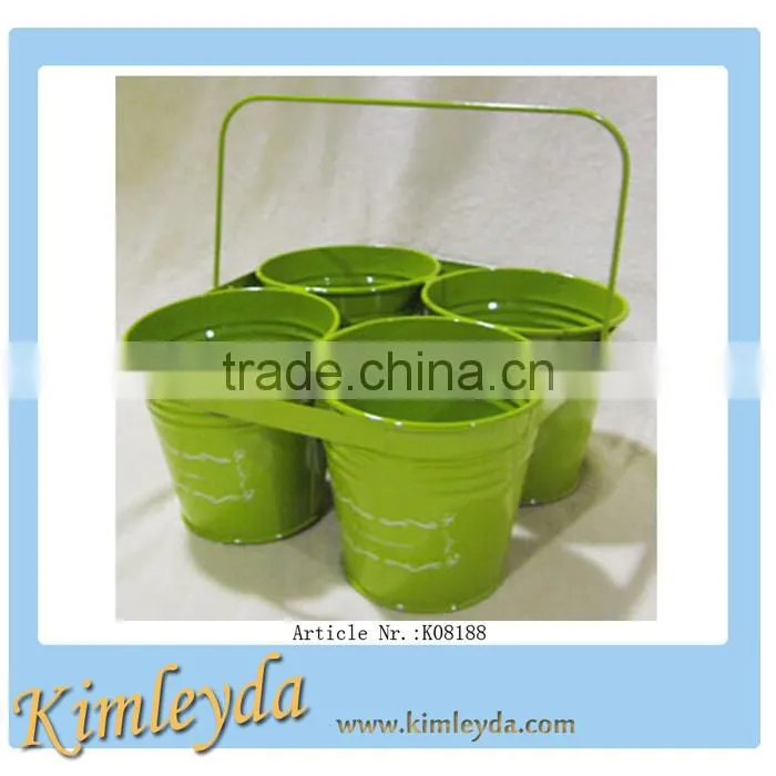 Set of 4 garden centr planter pot wholesal in green