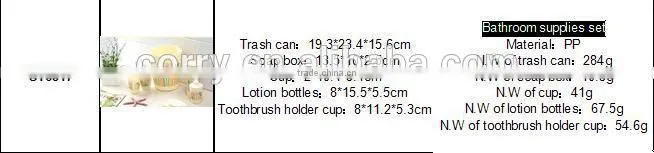 plastic Bathroom supplies set/bathroom sets /bathroom items