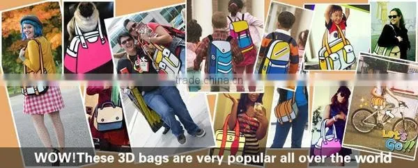 New Cartoon Nylon Briefcase woman 3D handbag