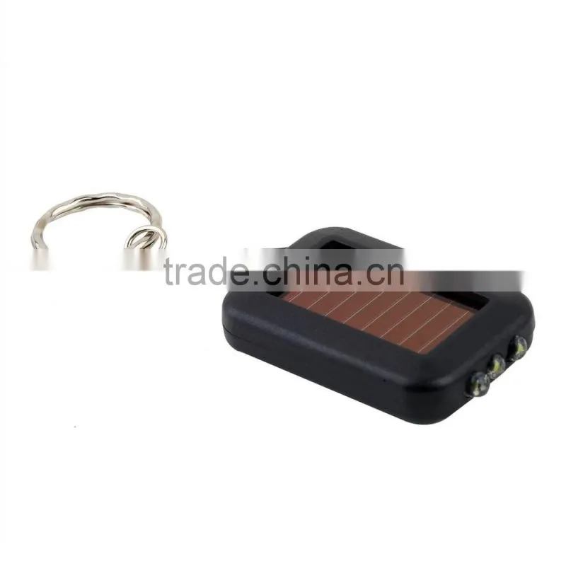 Mini Solar Power Rechargeable LED Flashlight 3 LED Flashlight Keychain Light Lamp Torch LED Light Bulb Key Chain LED Light