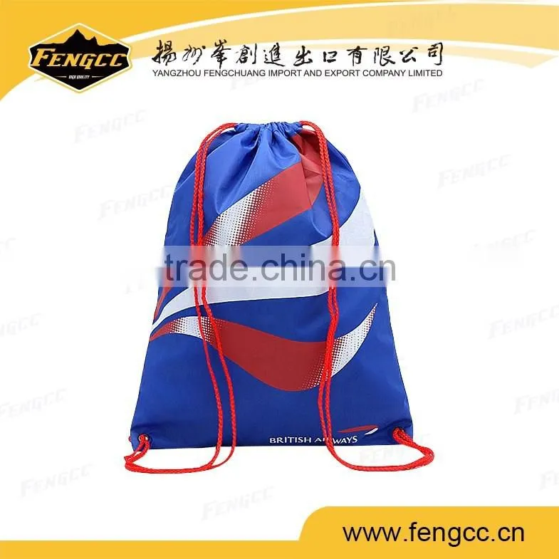 2016 hot sale full print multi fuction 210D polyester drawstraing backpack ,drawstring sport bag