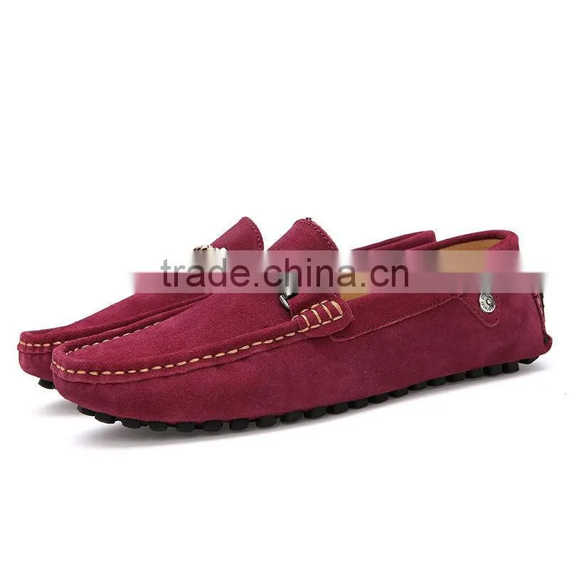Swede Leather casual shoes fashion for male have sample, high quality genuine leather peas shoes casual for men