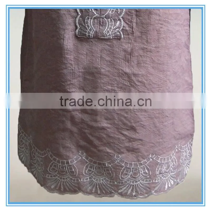 Ladies Latest Fashion Design Blouses And Tops Tie Front Open Embroidery Design