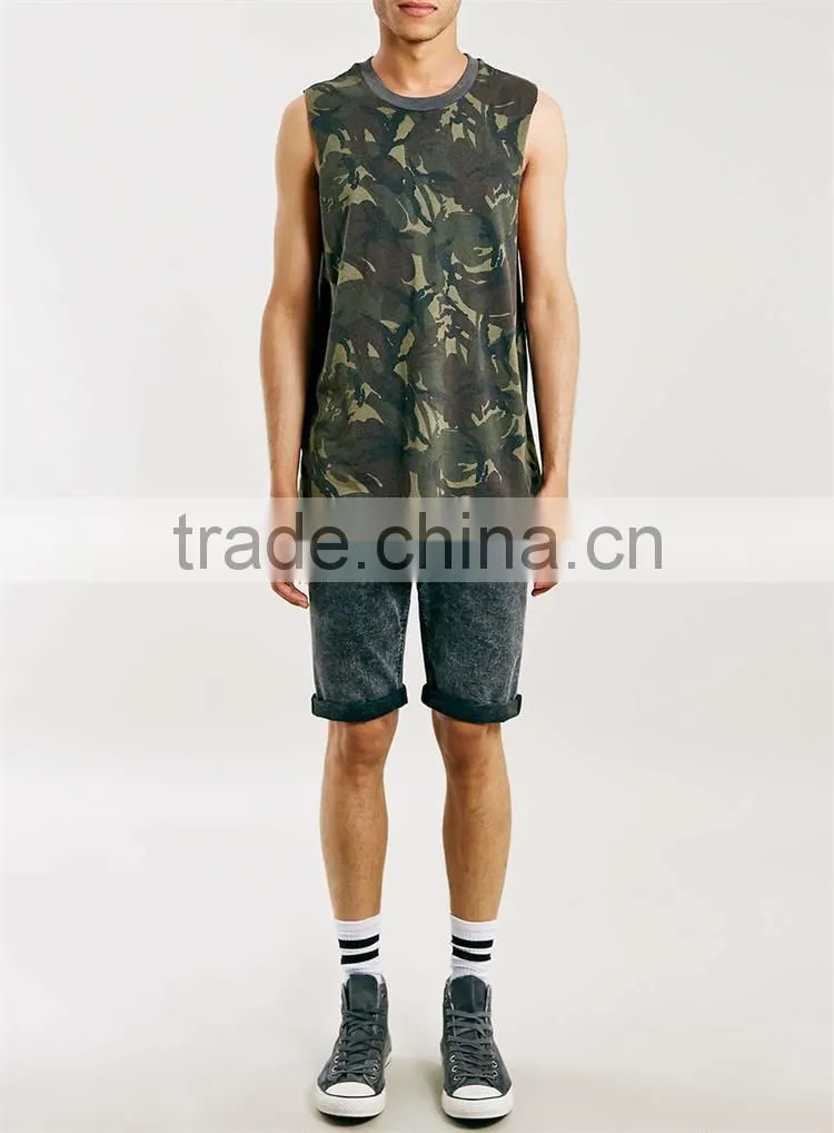 Mens camouflage surf tank mens sleeveless vest