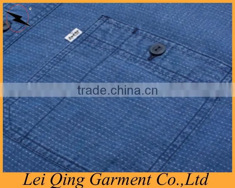European style denim blue 100% egyptian cotton shirts