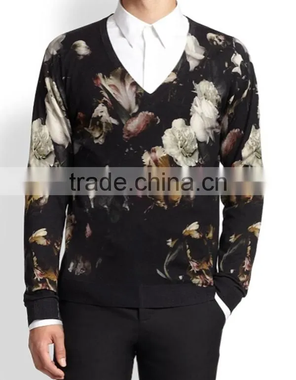 latest sweater flower full print designs for men
