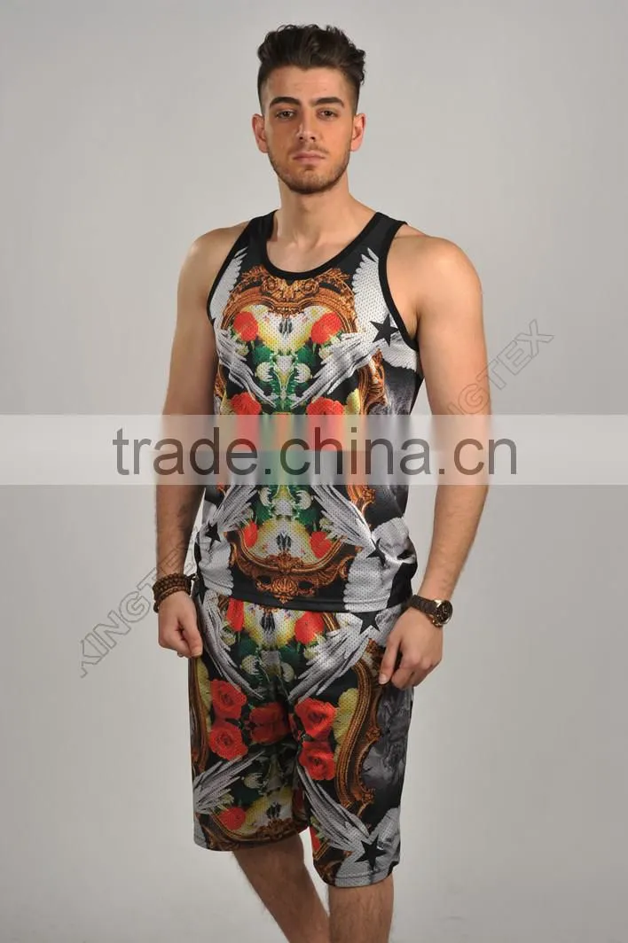 apparel wholesale custom printed 100 polyester tank tops