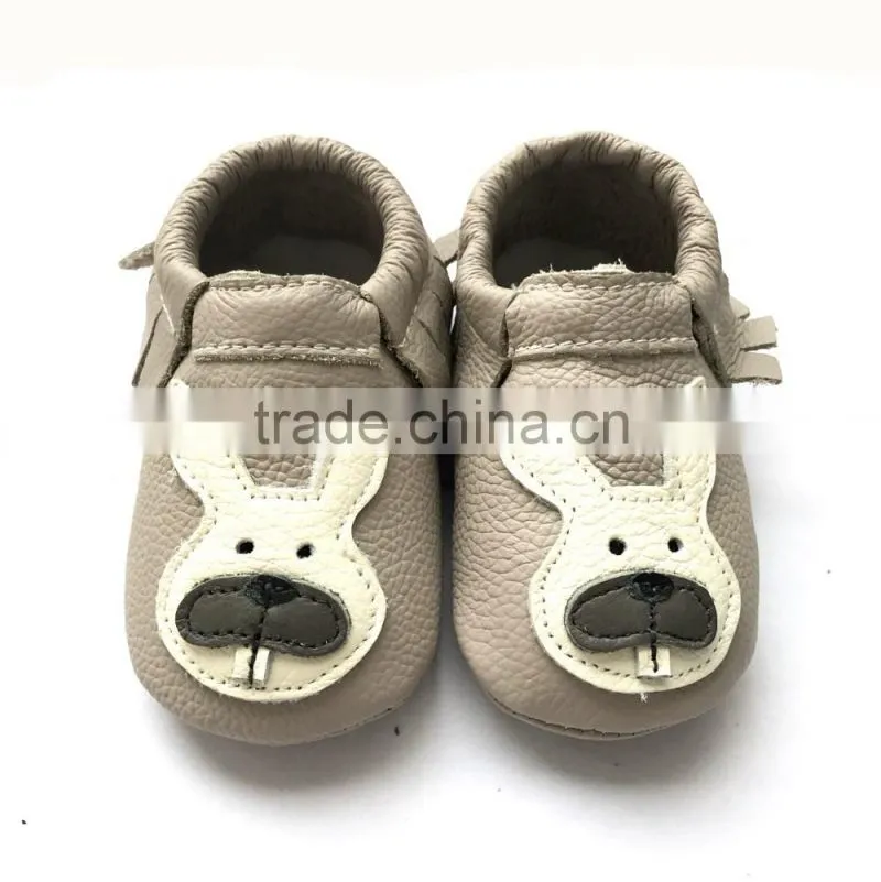 Rubber Soled Tassels Baby Moccasin 100% leather toddler shoes made in china