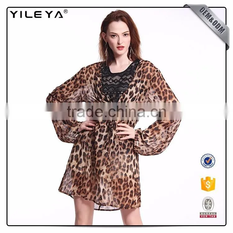 Alibaba sex leopard print robe,latest ladies sexy gown designs, women night robe