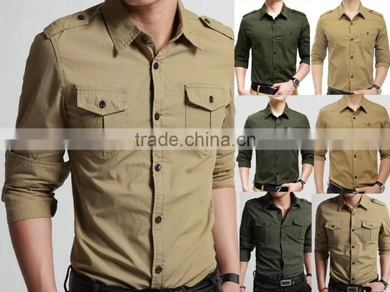 Mens designer summer shirt Fashion Army Shirts high quality Military Casual shirts