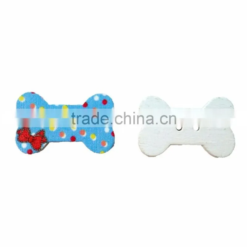 30pcs 2-Hole Multicolor Bone Pattern Natural Wooden Buttons Decorative Button Sewing Craft DIY Accessories
