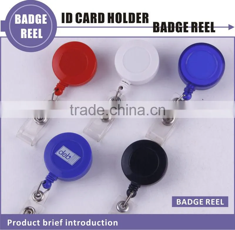 Round plastic retractable badge yoyo reel