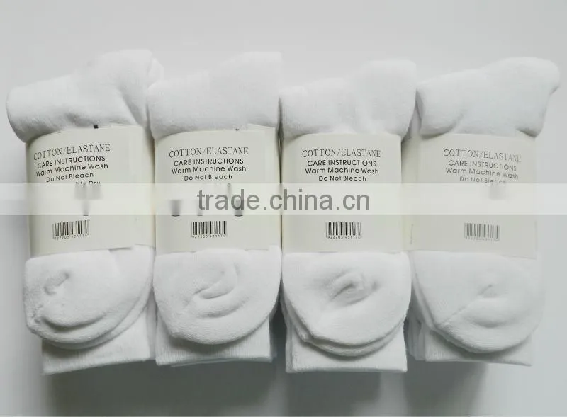 3 pack men wholesale white cotton sport socks