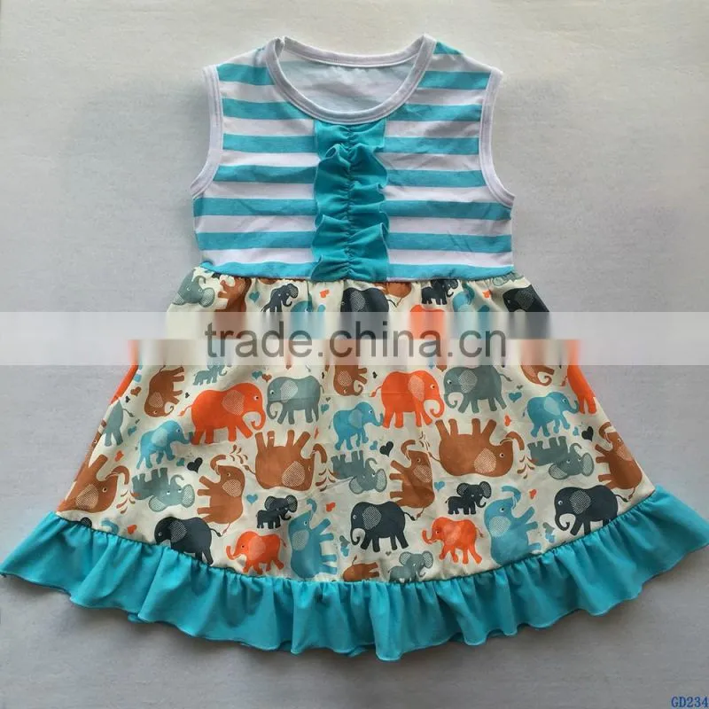 Persnickety Summer Girls Sleeveless Dresses Boutique Kids Pearl Dresses with Ruffles GD001
