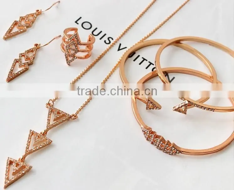 Earring+Bracelet+Ring+Necklace Jewelry Set/Customize Design American and Eruozone Jewelry Set /New Developed Fashion Jewelry Set