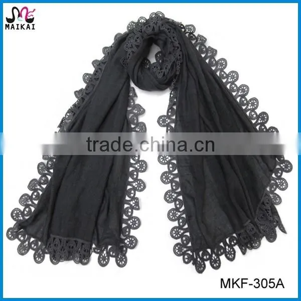 Latest new design beautiful lace fashion lady scarf