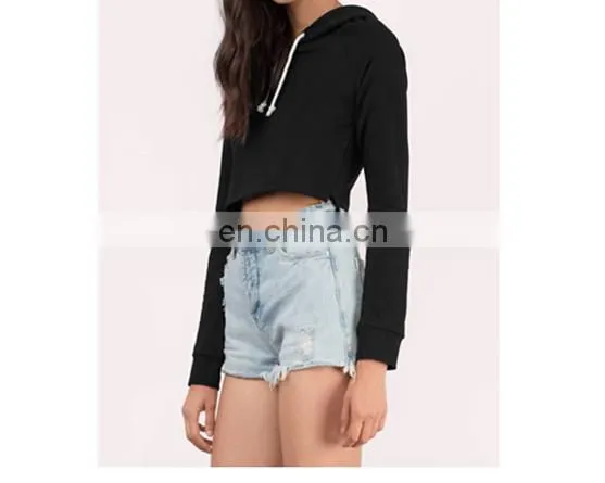 Hot Selling Custom Compressed Print Women Crop Top Hoodie