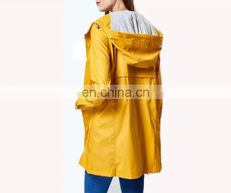 Women's Winter Outwear Yellow Color Ladies Warm Parka Hooded Jacket Coat