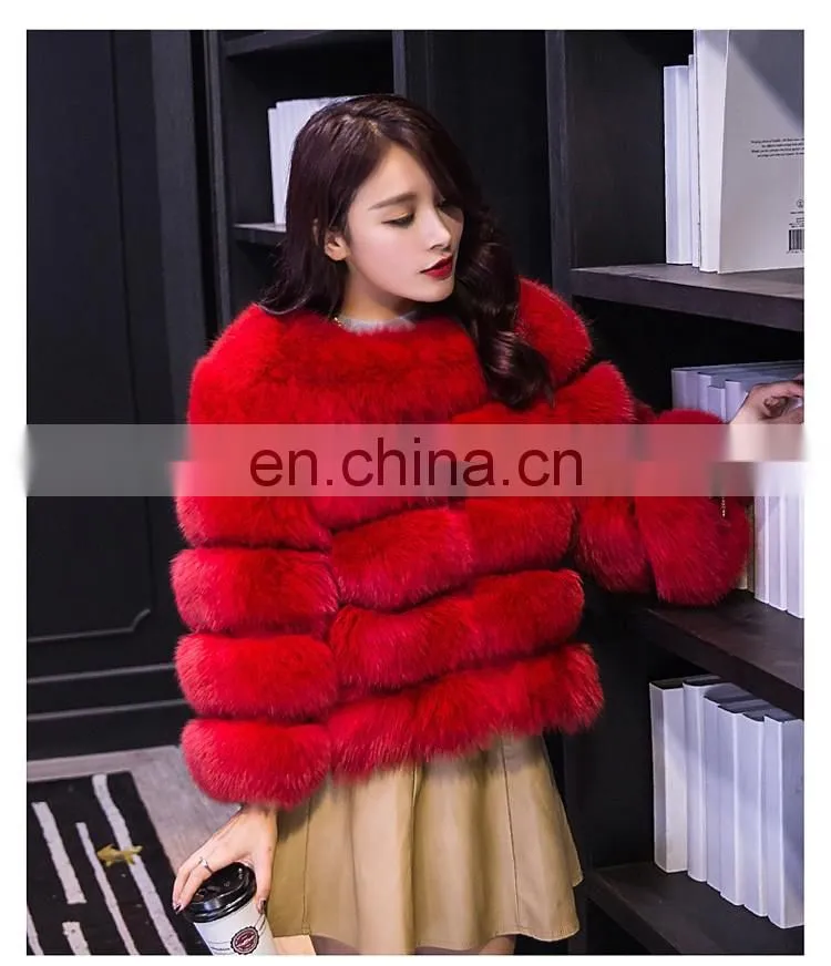 2016 Fashion Latest Coat Designs for Women / Natural Fox Fur Women Coat
