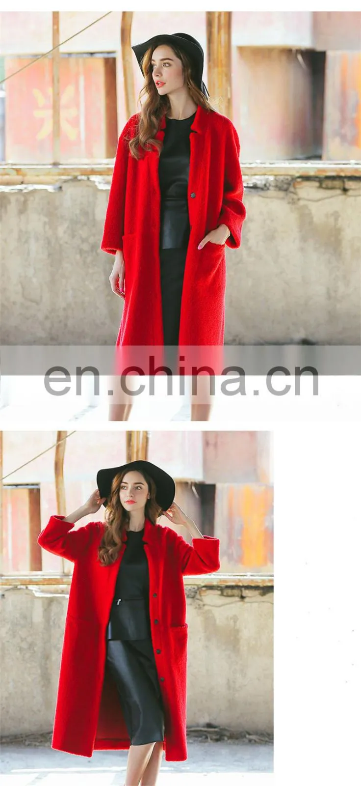 Hot Selling High Quality Wholesale Winter Sheepskin Women Long Leather Coat