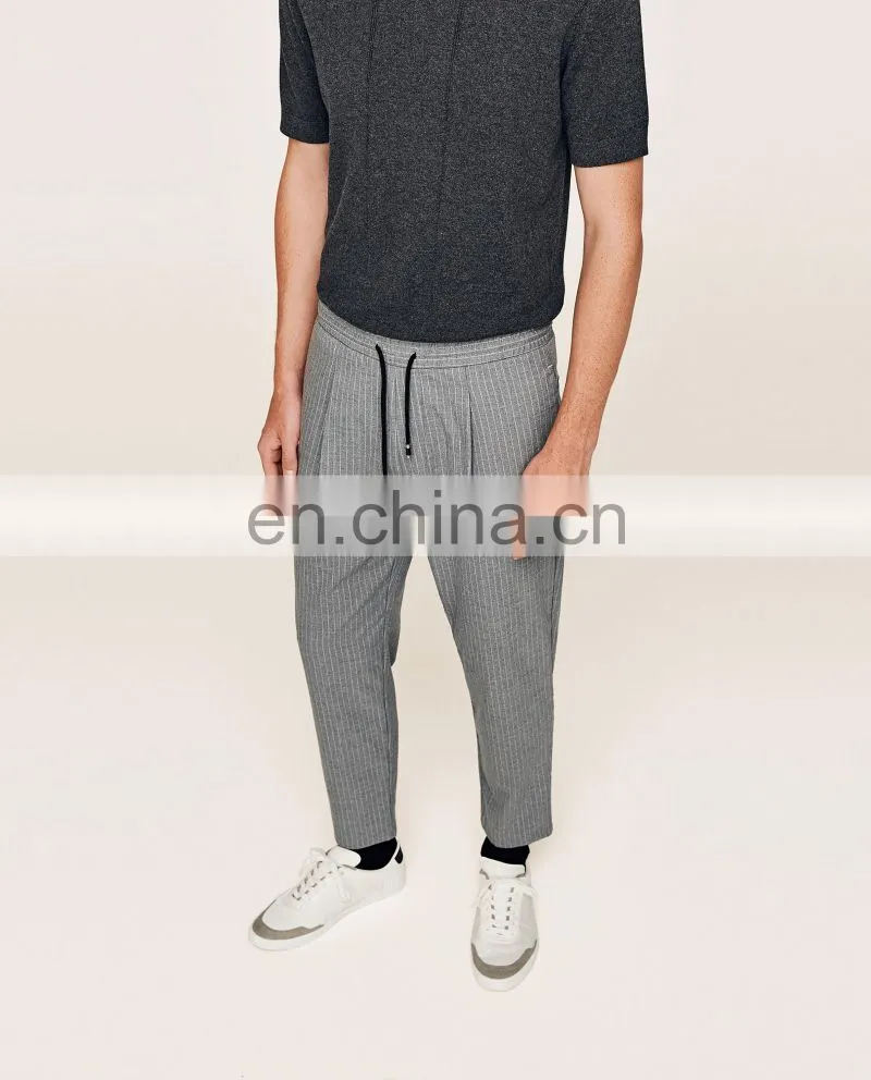 China Supplier OEM Custom Mens Casual Trousers With Drawstring Waistband