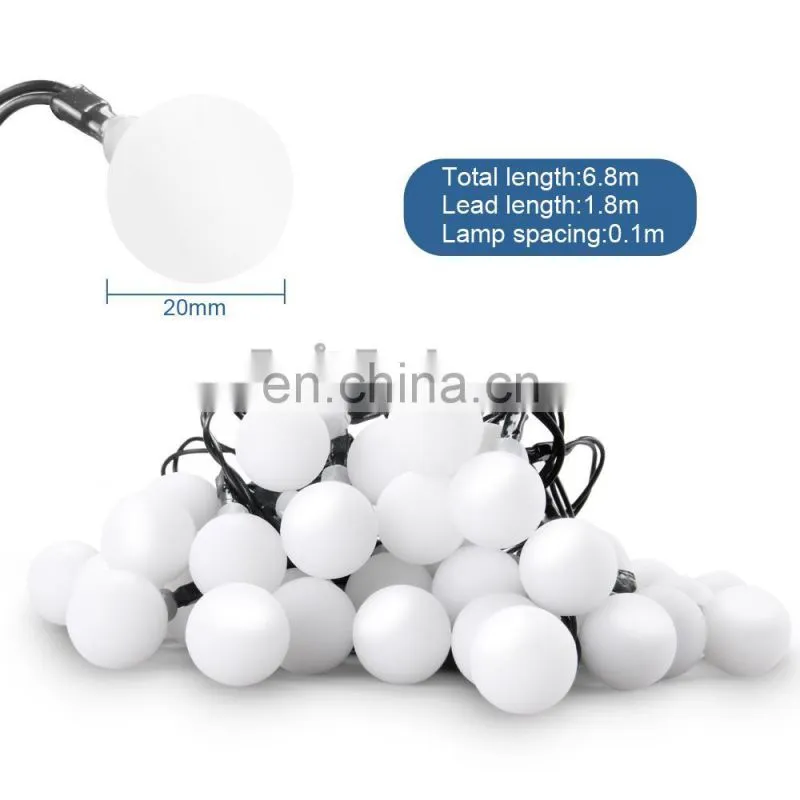 2017 Outdoor Garden/ Patio/ Yard/ Home/ Christmas 50 LEDs Solar powered Waterproof RGB colorful led christmas ball string lights