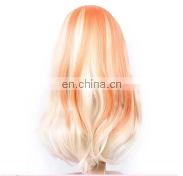 Girls share in the white dyed micro volume wigs