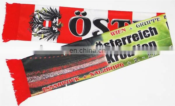 Cheap printing satin football fans scarf