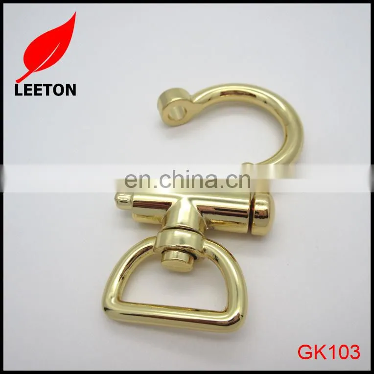 Good quality fashion 25mm shiny gold bag snap hook