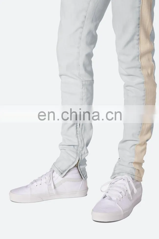 DiZNEW White Mens Wholesale Track Scratch Denim Jeans Pants For Men