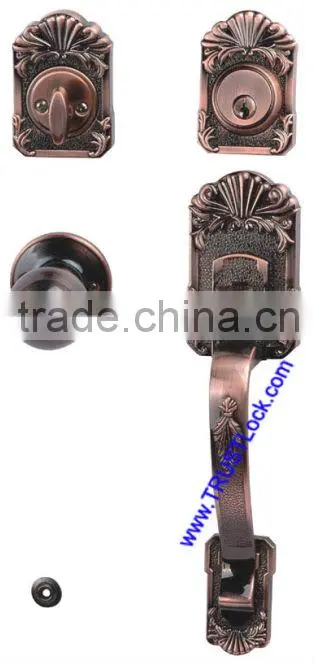8021AC:TRUST Zinc Alloy Strong Handle Lockset with Brass cylinder