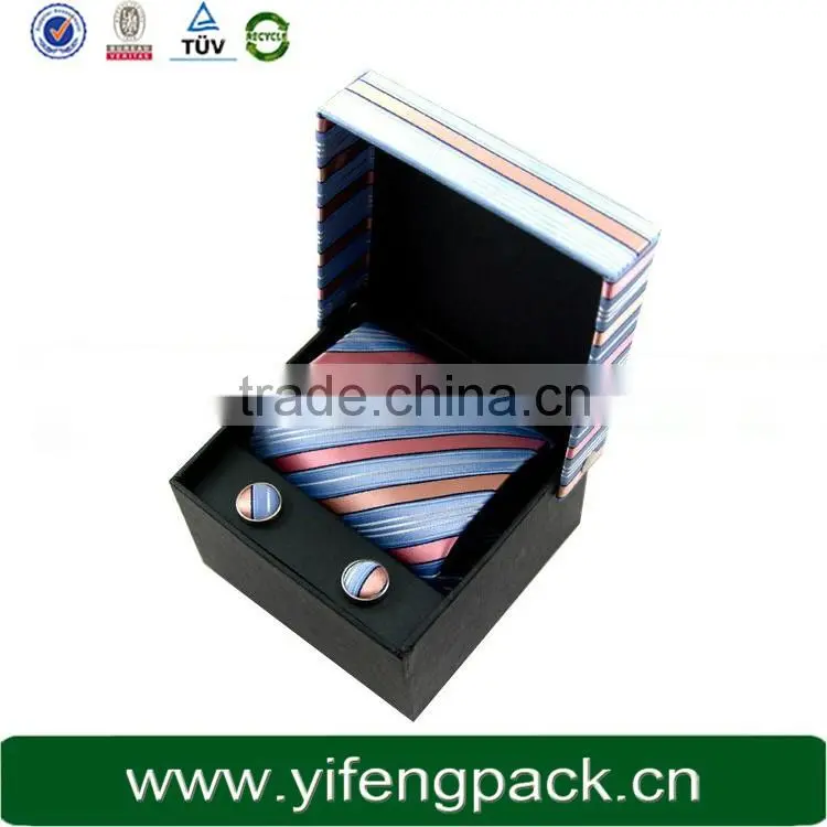 High quality elegant paper cufflink box color and size customized